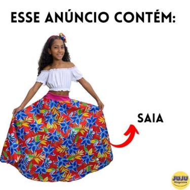 Imagem de Conjunto Saia Longa Carimbó Feminino com Blusa Primavera Opção:SaiaTam