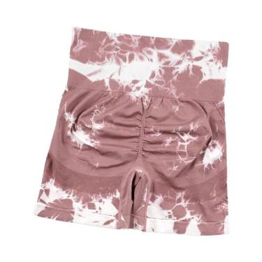 Imagem de Shorts de Cintura Alta Sem Costura Tie Dye - Fitness e Esporte para Mu