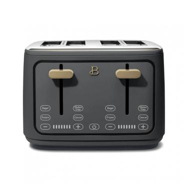 Imagem de Torradeira elétrica de pão 4 fatias Beautiful Cinza, 1800W, slots extralargos, display touch, funções bagel e congelados, aço inox, 110V