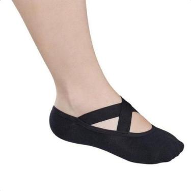 Imagem de Meia Antiderrapante Pilates Yoga Lupo, 37/40, Preto