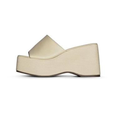 Imagem de Tamanco Plataforma Palha Sola Alta Bege - Jessica Leal Shoes, Bege, 37