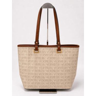 Imagem de Bolsa Feminina Tote Veryrio Monograma material ecológico Grande, Bege