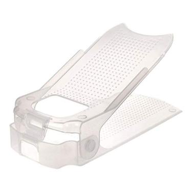 Imagem de Kit 36 Organizadores de sapato com furo: sapato, saltos e tênis com regulagem de altura - Transparente