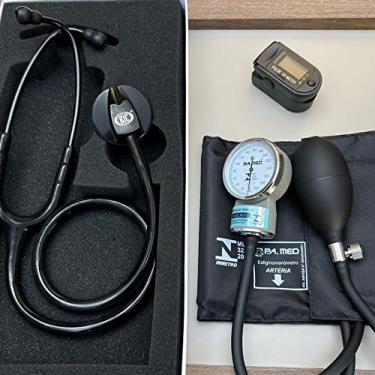 Imagem de Kit Enfermagem Acadêmico Estetoscópio Unisson BIC Esfigmomanômetro e Oxímetro