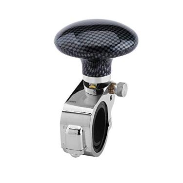 Imagem de Botão giratório de volante, botão giratório universal para volante de carro, bola de energia auxiliar de impulsionador (fibra de carbono), botão de volante de caminhão bola de volante