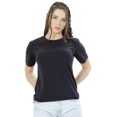 Imagem de Camiseta Ixória Básica Feminina Gola Redonda Preta-Feminino