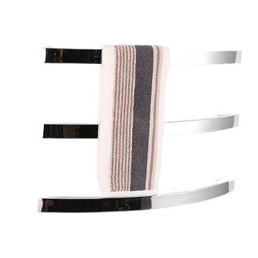 Imagem de Aquecedor De Toalhas de Aço Inoxidável Banheiros Hotel Montado Na Parede Toalheiro Elétrico 3 Bar Termostato Secador Suportes Eficiente Em Energia,Silver,690 * 40 * 100mm