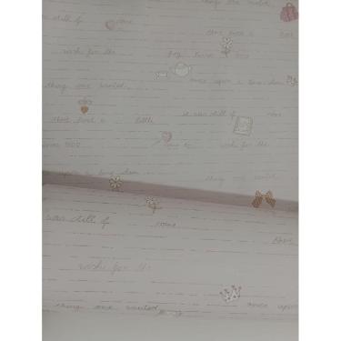 Imagem de papel de parede infantil rosa escritas