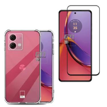 Imagem de Kit Capa Anti Impacto e Película de Cerâmica Compatível Com Motorola Moto G84