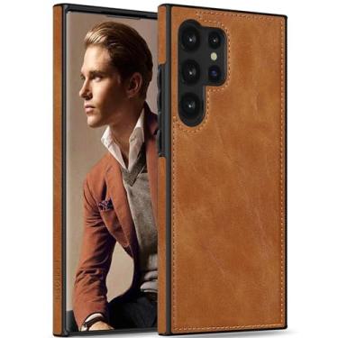 Imagem de LOHASIC Capa de couro para Galaxy S24 Ultra, clássica, elegante, premium, vegana, PU, antiderrapante, à prova de choque, capa protetora masculina e feminina para Samsung Galaxy S24 Ultra 5G 6,8