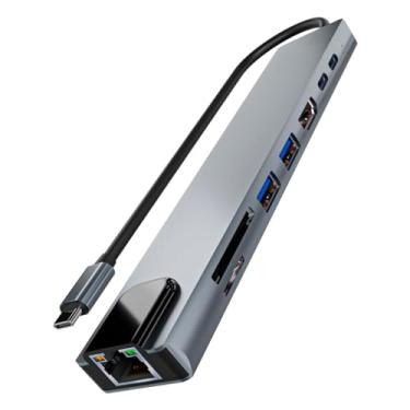 Imagem de Adaptador Hub 8 Em 1 Para Macbook Pro Air M1 M2 M3 Para iPhone 16 Notebook Thunderbolt Usb C Hdmi 4k Usb 2.0 3.0 Cartão De Memória Transmissão De Arquivos De Alta Velocidade FlySea