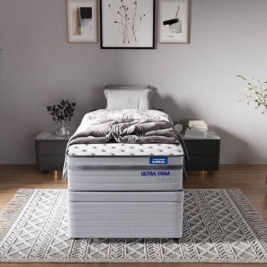 Imagem de Conjunto Base Box Solteiro e Colchão Solteiro Ultra Firme Luna Cabecasa Madeiramadeira Cinza