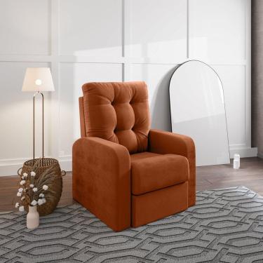 Imagem de Poltrona Reclinável do Papai em Suede Laranja