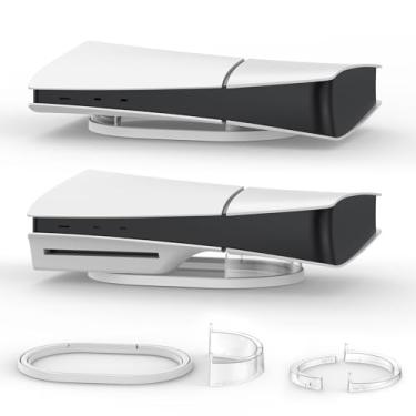 Imagem de Suporte horizontal para PS5 Slim, versão atualizada é suporte de base de acessório PS5 Slim estável, compatível com versão de disco e console de versão digital