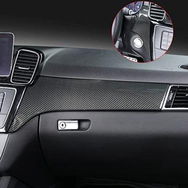 Imagem de Capa de controle central de carro de fibra de carbono real guarnição de painel de maçaneta interna para Mercedes Benz GLE Class W166 ML350 GL350 GLE400 GLS X166 GLS350d 2012-2019 acessórios
