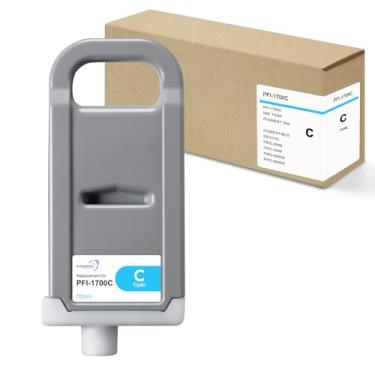 Imagem de Cartucho de tinta pigmentado compatível com ciano PFI-1700 para Canon PFI-1700 para imagem Canon PROGRAF Pro 2000, 2100 Pro 4000s, 4100, 6000s, 6100, 6100S, 4100S (1 tinta de pigmento ciano)
