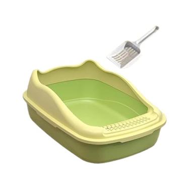 Imagem de Generic Caixa de areia para animais de estimação aberta, caixa de areia anti-respingos, comadre para gato, formato em u, frontal rebaixada, semi-fechada, eu