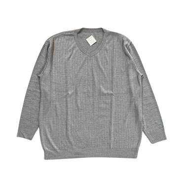 Imagem de Blusa Suéter Manga Longa Tricot Masculino G1 Cinza