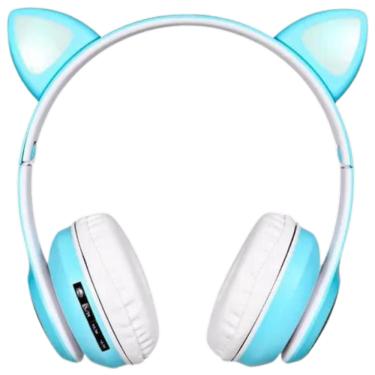 Imagem de Fone Bluetooth Orelha De Gato Led Colorido (AZUL)
