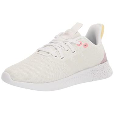 Imagem de adidas Tênis de corrida feminino Puremotion, Branco/Branco/Roxo Fosco Metálico, 41
