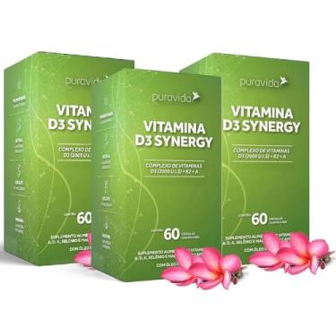 Imagem de Vitamina D3 Synergy - 3 unidades de 60 Cápsulas - Puravida