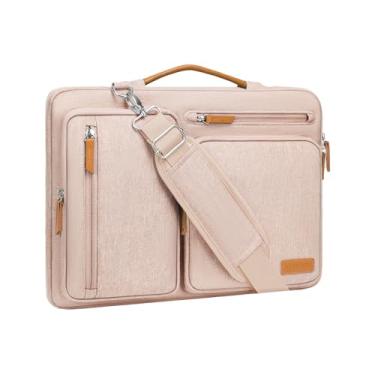 Imagem de MOSISO Bolsa de ombro protetora 360 para laptop, bolsa para computador de 13 a 13,3 polegadas compatível com MacBook, HP, Dell, Lenovo, Asus Notebook, bolsa carteiro aberta lateral com 4 bolsos e alça