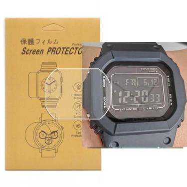 Imagem de VRWOX 3 peças para GW-M5610-1ER GW-M5610 Protetor de tela de TPU para relógio GW-M5610-1ER GW-M5610, protetor de tela, cobertura total, transparente, antibolhas e anti-arranhões para (GW-M5610)