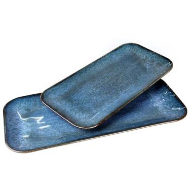 Imagem de jinsongdafa Pratos de jantar de porcelana, travessas de servir para entretenimento, para frutas, queijo, lanche, pão, cupcake, salada - resistente a arranhões, durável, micro-ondas, lavável na