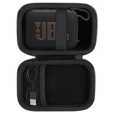 Imagem de co2CREA Estojo rígido de substituição para alto-falante Bluetooth JBL GO3 Go 3 à prova d'água ultra portátil (capa preta)