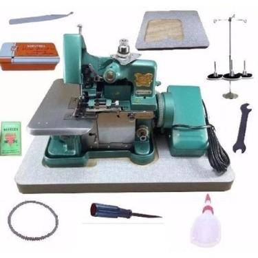 Imagem de Overlock Portátil Semi Industrial+tabua- - Butterfly, Verde, 220V