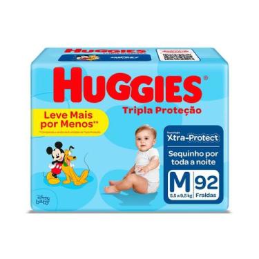 Imagem de Fralda Huggies Tripla Proteção M com 92 Unidades, M, 92