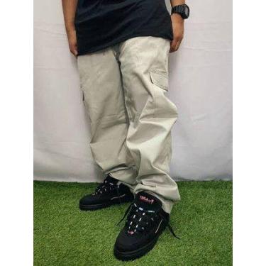 Imagem de Calça Masculina Cargo Larga Skate Hip Hop Parachute 6 Bolsos - FORNECE