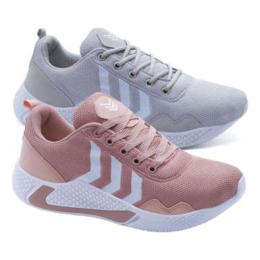 Imagem de Tênis Feminino Para Academia  - Combo 2 Tênis R-4000 - Dix, 39, Cinza,