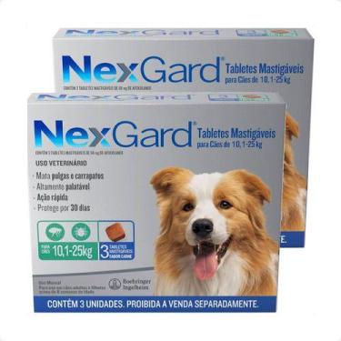 Imagem de 2 Nexgard Para Cães De 10 A 25 Kg Antipulga Total 6 Tabletes - Boehrin