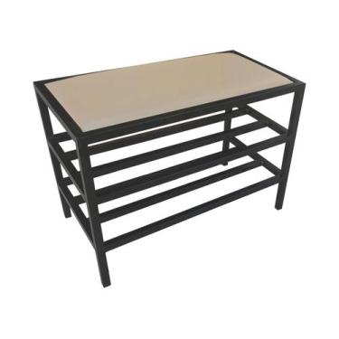 Imagem de Sapateira Banco Estofado Hall De Entrada Estilo Industrial - Moveraço,