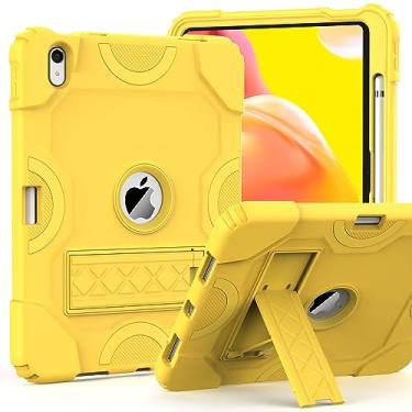 Imagem de Grifobes Capa para iPad de 11 polegadas (A16) 2025 / 10ª geração 11 polegadas 2022, iPad 11/10ª capa com suporte para lápis, capa protetora resistente com suporte para meninas e crianças, ouro