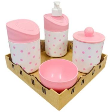 Imagem de Kit Higiene Baby Poa c/bandeja - Sem marca, Rosa, 1kg