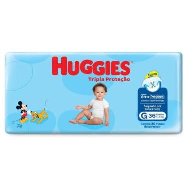 Imagem de Pack Com 9 Pacotes De Fralda Huggies Tripla Protecao Mega Tam G 36 Uni