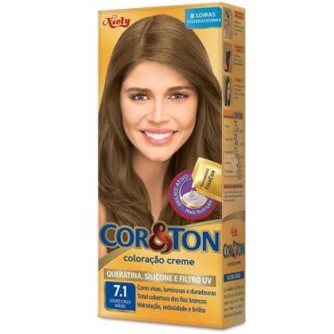 Imagem de TINTURA COR & TON PROF 7.1 LOURO CINZA MÉDIO kit/ 2unidades - Cor E To