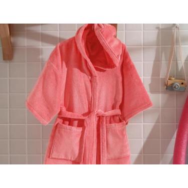 Imagem de Roupão Infantil Döhler Felpa Velour com Capuz - Rosa - Rosa