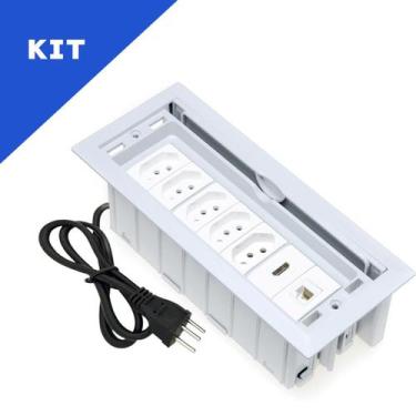 Imagem de Kit 2 Caixas De Tomadas 7 Blocos 5 Tom 10A 1 HDMI 1 Rj45 - CONNECT CAI