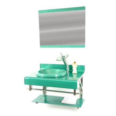 Imagem de Gabinete Vidro Banheiro Estilo Choppin Full Inox Cores - Cubas e Gabin