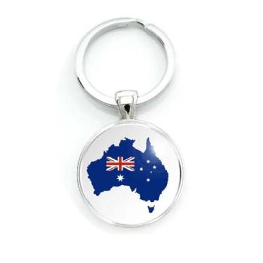 Imagem de Chaveiro Mapa e Bandeira da Austrália - RECANTO ASTRAL