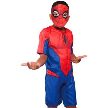 Imagem de Fantasia m homem aranha curta basica  - 6 a 8 anos - novabrink - BABY 