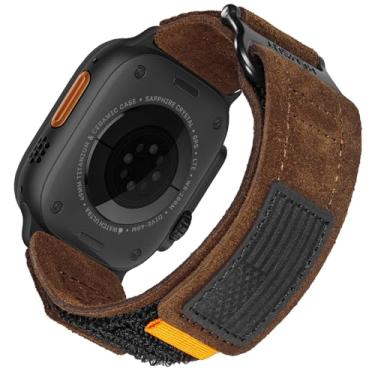 Imagem de Compatível com Apple Watch, pulseira de relógio para iWatch (série 10) de 42 mm, pulseira esportiva de nylon militar super resistente com design de laço