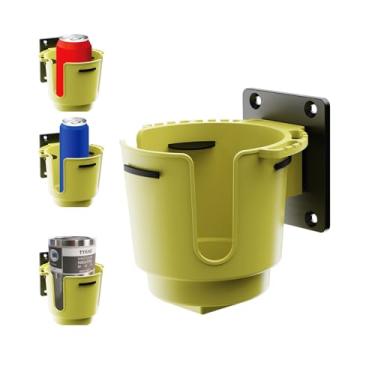 Imagem de Suporte universal de copos de vários tamanhos, suporte de garrafa de cerveja/lata/bebida/vinho para chuveiro, pode conter canecas para carros, caminhões, trailers, vans, barcos (amarelo, grande)