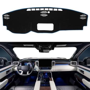 Imagem de SENSHINE Capa para painel Tundra Accessories 2022 2023 2024, capa de painel central, tapete antiderrapante, protetor de tapete, sem brilho, capa de proteção solar, ajuste personalizado, acabamento