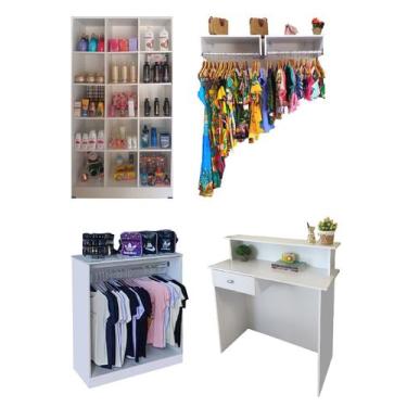 Imagem de Armário Colméia + 2 Arara Parede + Balcão + Atendimento Magia Móveis