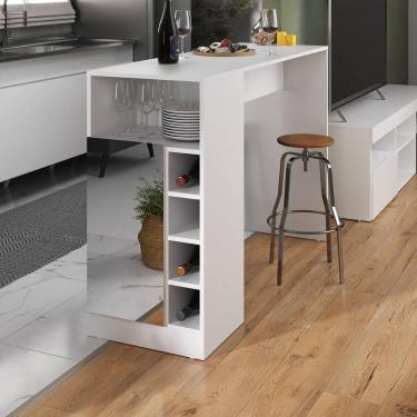 Imagem de Bancada Balcão/Mesa de Cozinha com Adega 1 Porta e Espelho Multimóveis MP2248