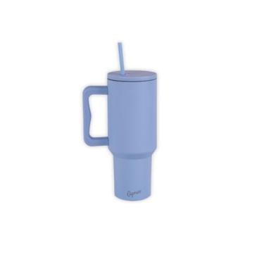 Imagem de Garrafa Térmica Gymee PAR de 1200ml em Cores Monocromáticas Design Minimalista para Pessoas que Inovam Diariamente (Sky Blue)